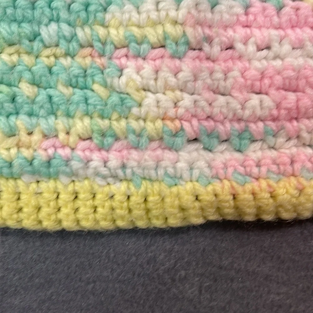 Handmade‎ crocheted baby afghan  3ft by 2 ft 4 “